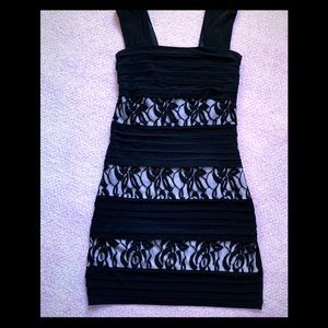 Intermission Black White Lace Inlay Dress Women 4